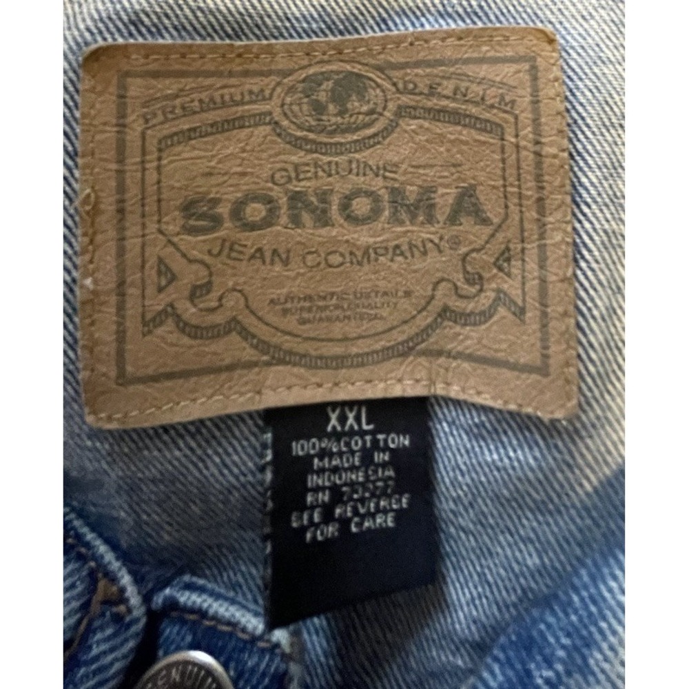 Sonoma Denim Trucker Jacket Men's Size XXL Y2K Button Up - Picture 2 of 6